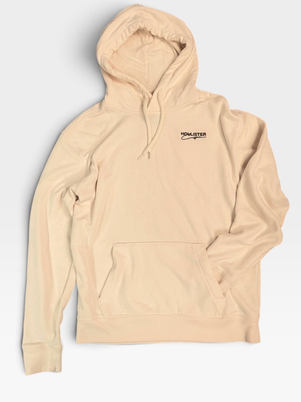 Hollister Butter Yellow Hoodie Men’s Small Soft Cozy Athleisure Embroidered